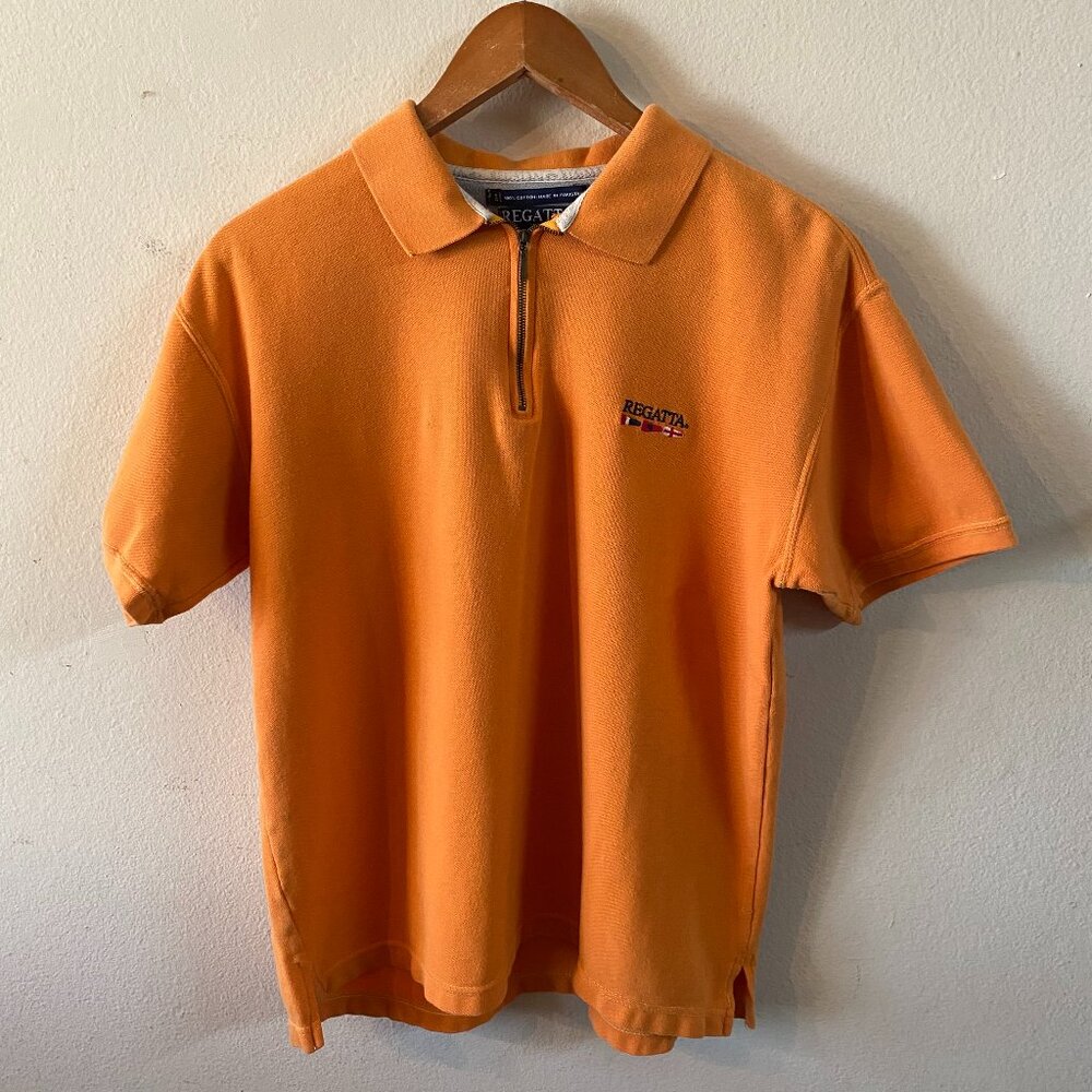 REGATTA MEDIUM ORANGE SHORT-SLEEVE QUARTER-ZIP SHIRT